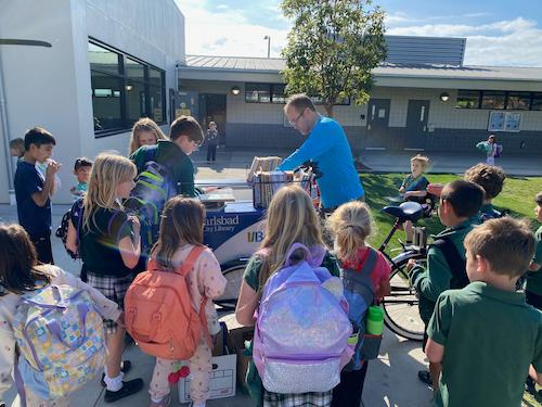 Library Book Bike Visits St. Pats